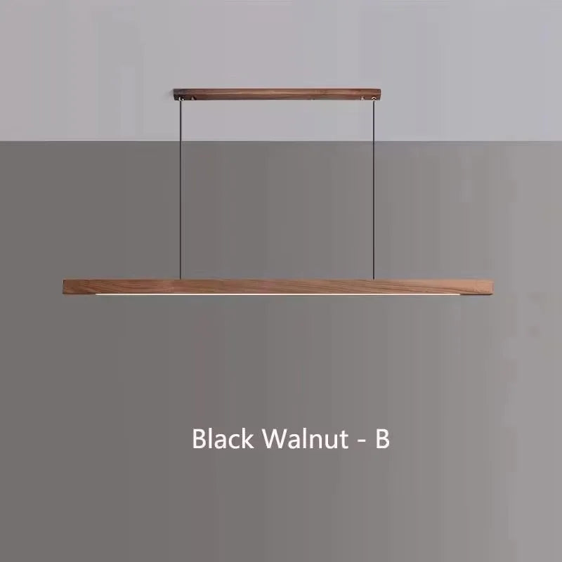 Asta Walnut Wood Linear Chandelier for Kitchen Island & Dining