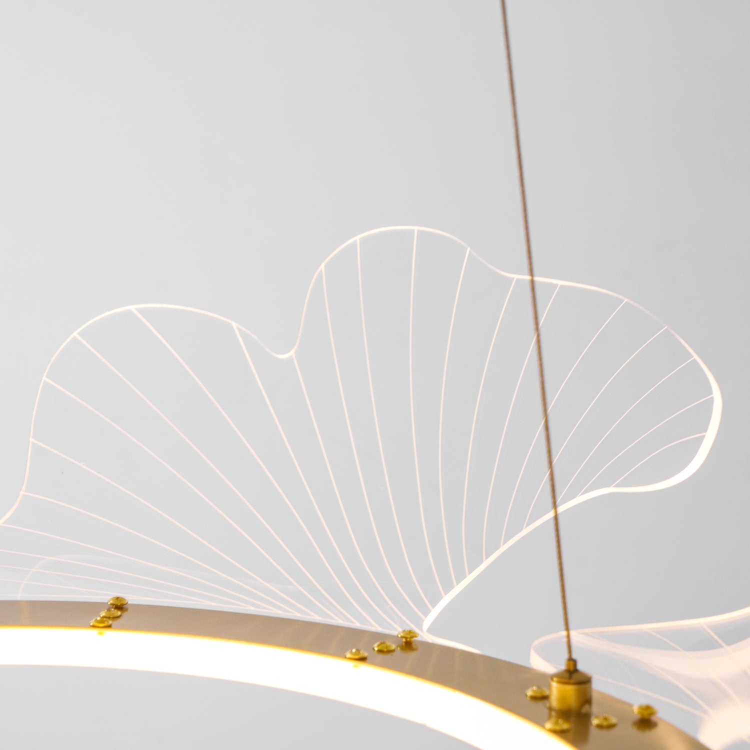 Folia Modern LED Gold Chandelier for Dining Room & Kitchen Island