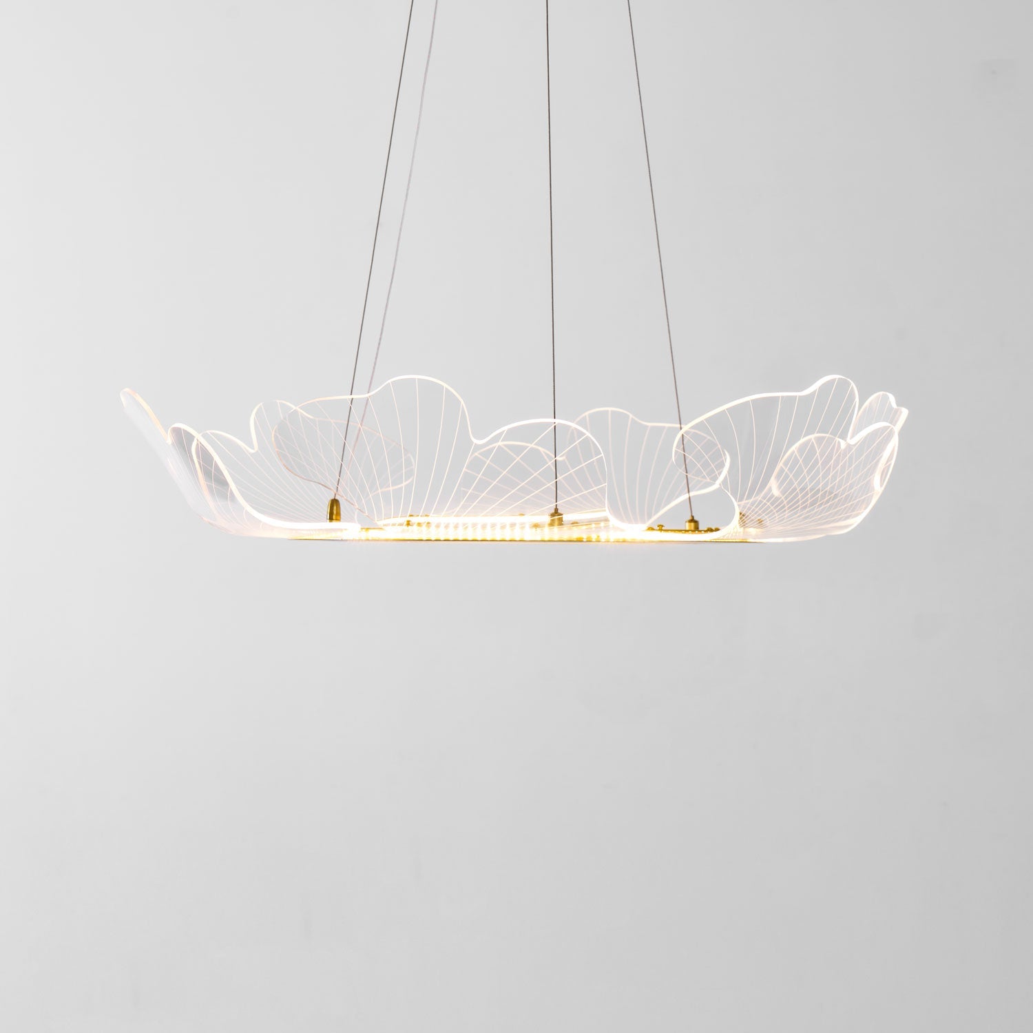 Folia Modern LED Gold Chandelier for Dining Room & Kitchen Island