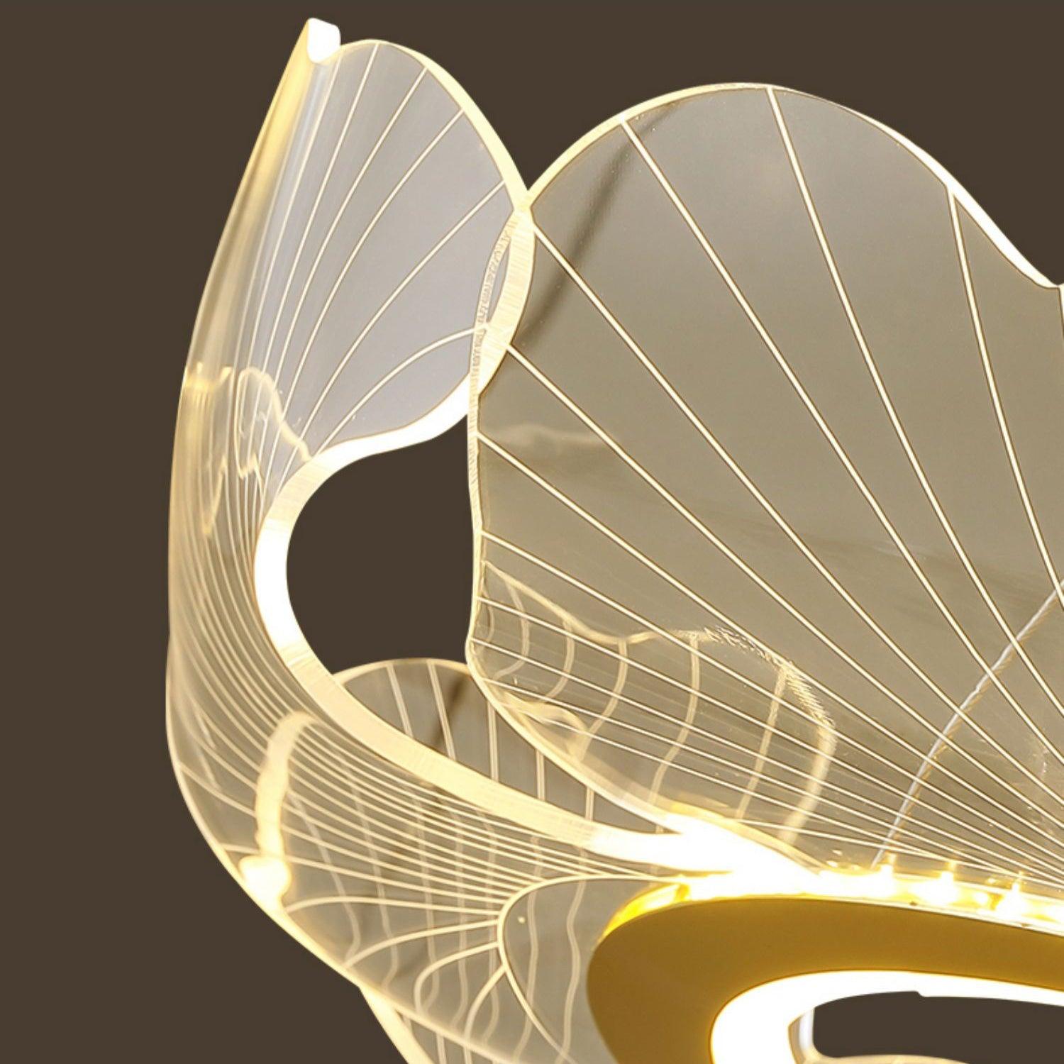 Folia Modern LED Gold Chandelier for Dining Room & Kitchen Island