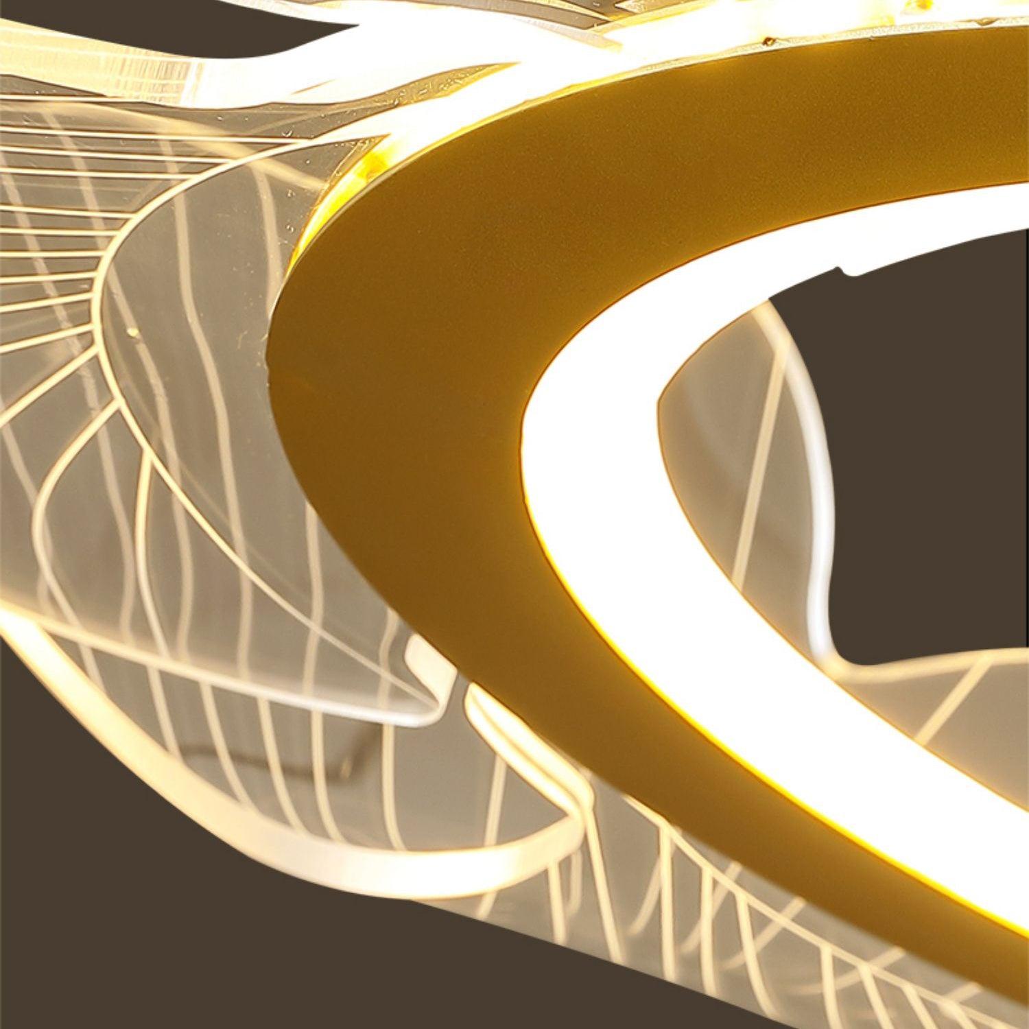 Folia Modern LED Gold Chandelier for Dining Room & Kitchen Island