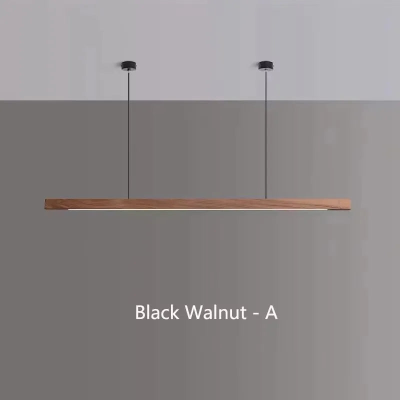 Asta Walnut Wood Linear Chandelier for Kitchen Island & Dining