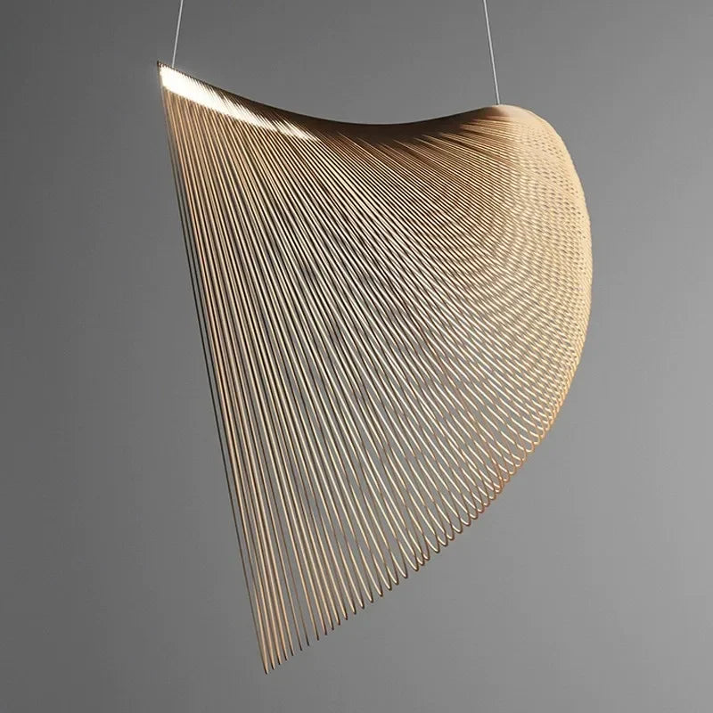Nido Woven Wood Nest Pendant Light for Dining & Living Room