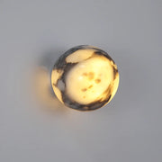Luna Natural Marble Ball LED Wall Sconce for Bedroom & Hallway