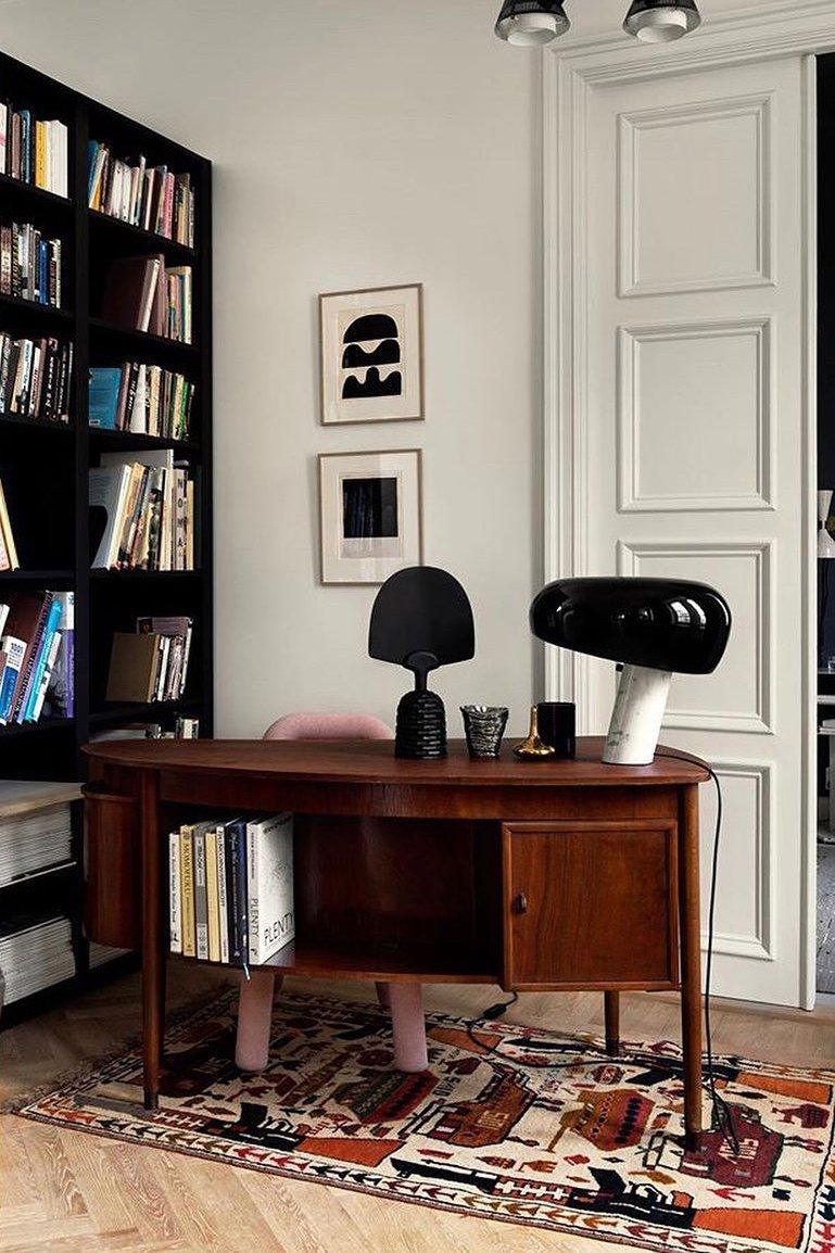 Marmo Italian Carrara Marble Table Lamp with Glazed Metal Reflector