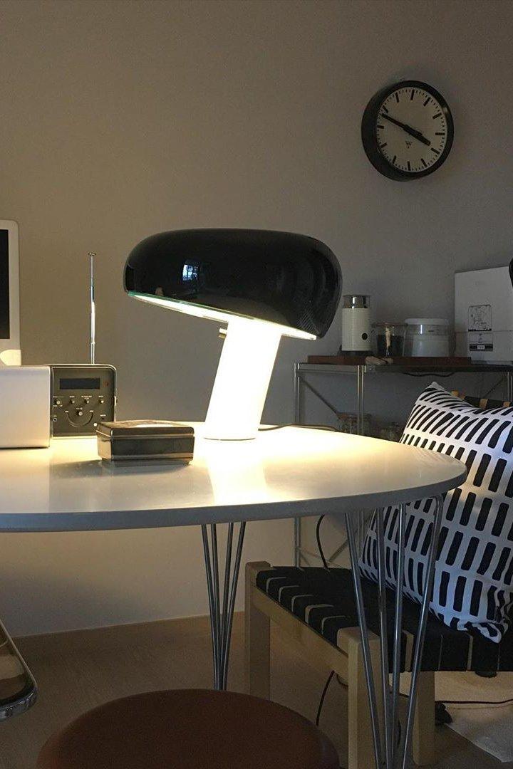 Marmo Italian Carrara Marble Table Lamp with Glazed Metal Reflector