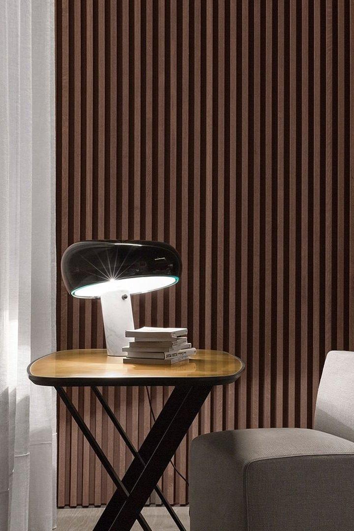 Marmo Italian Carrara Marble Table Lamp with Glazed Metal Reflector