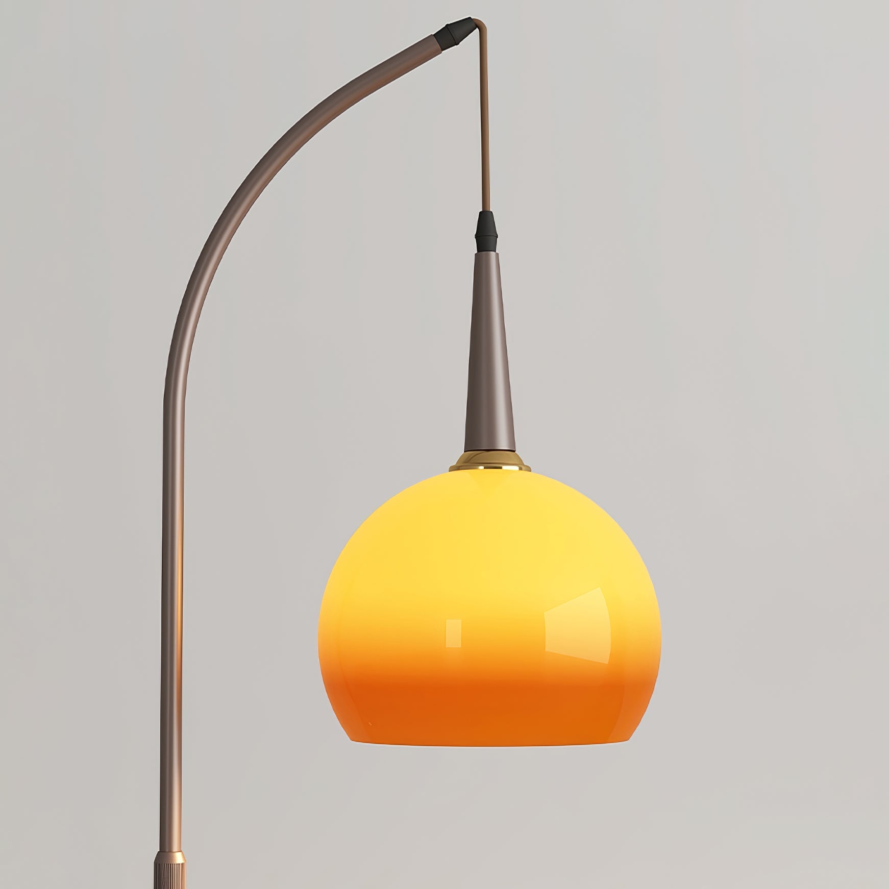 Amara Arc Floor Lamp with Wood Shelves and Storage for Living Room