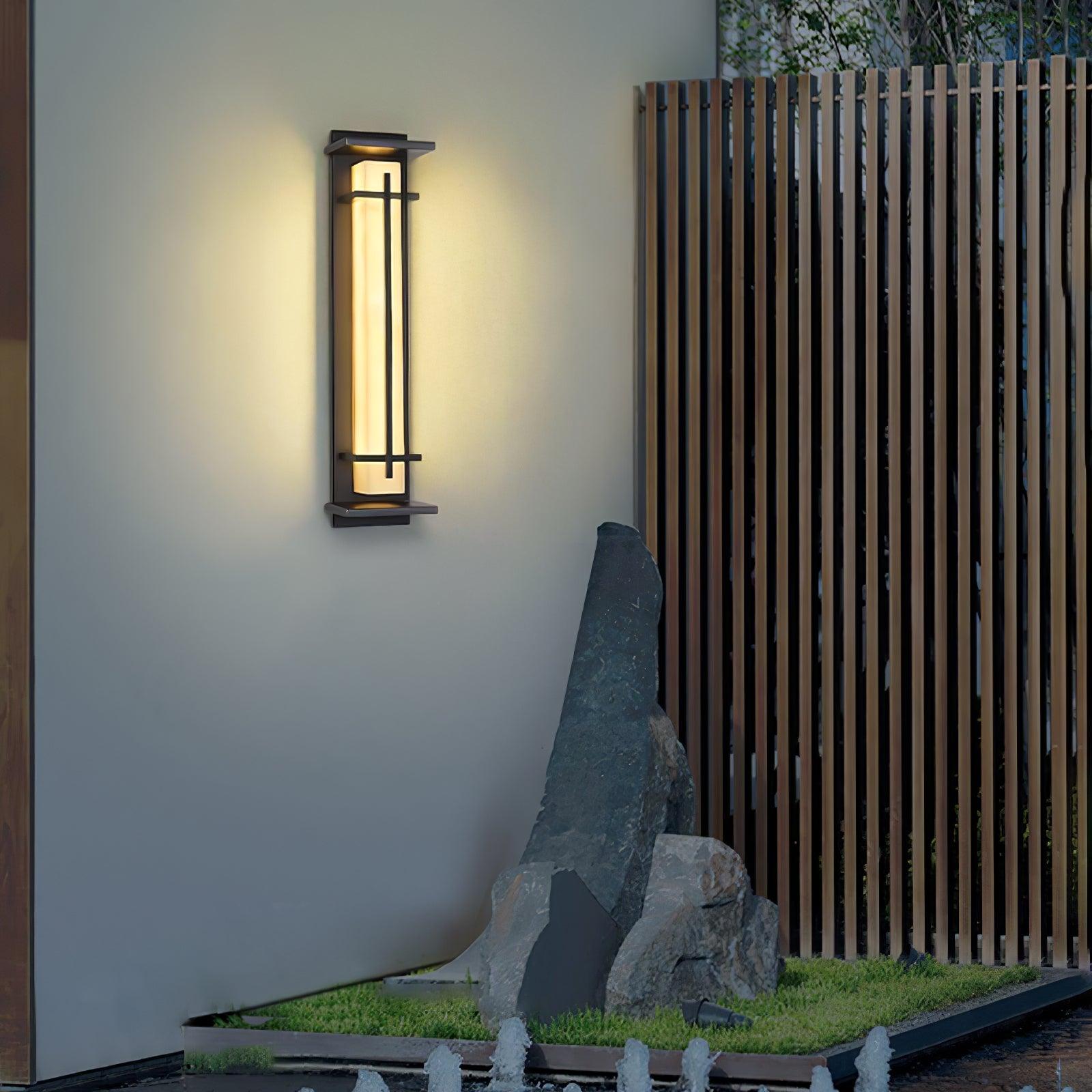 Monolith Square Alabaster Outdoor Wall Light IP65 for Villa and Garden
