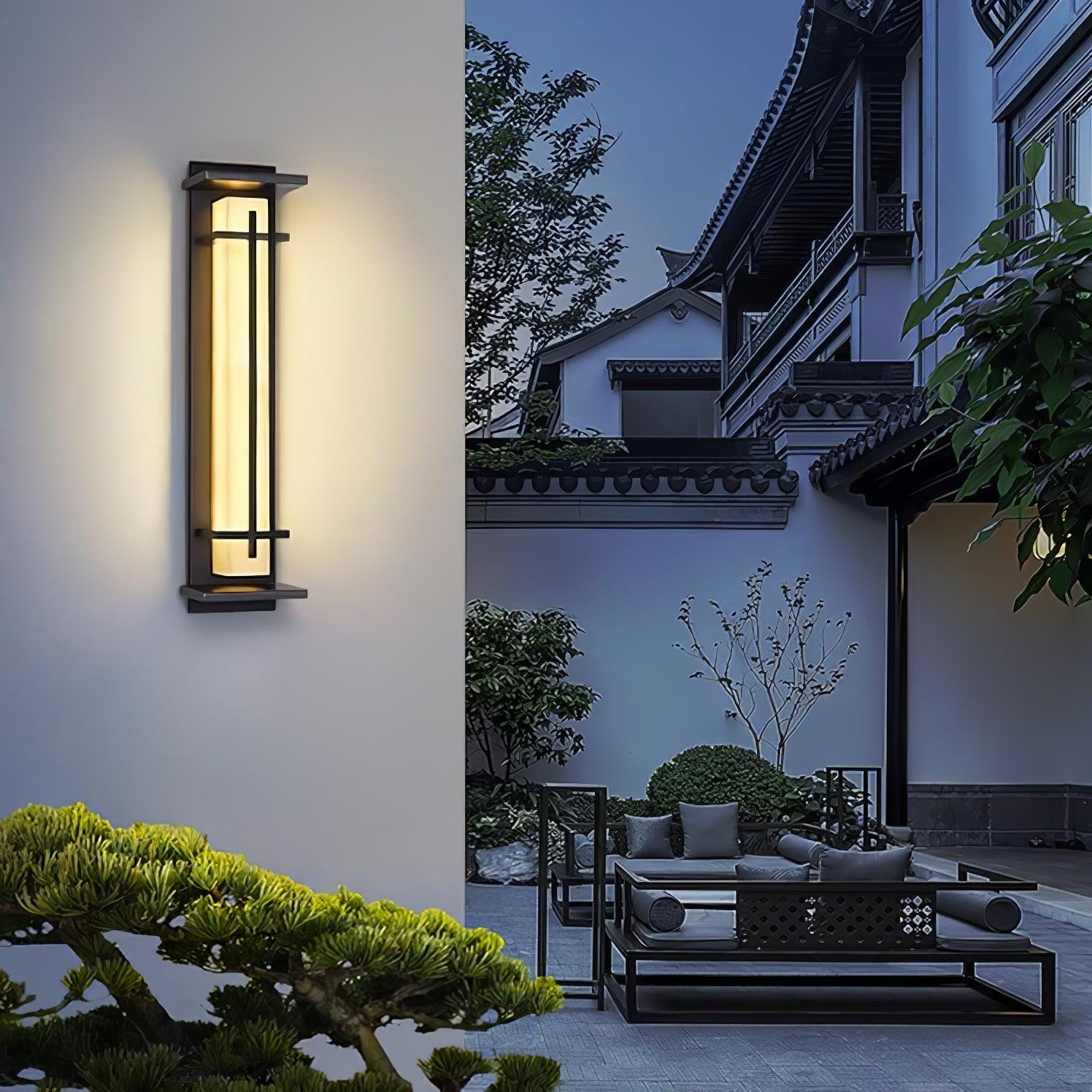 Monolith Square Alabaster Outdoor Wall Light IP65 for Villa and Garden