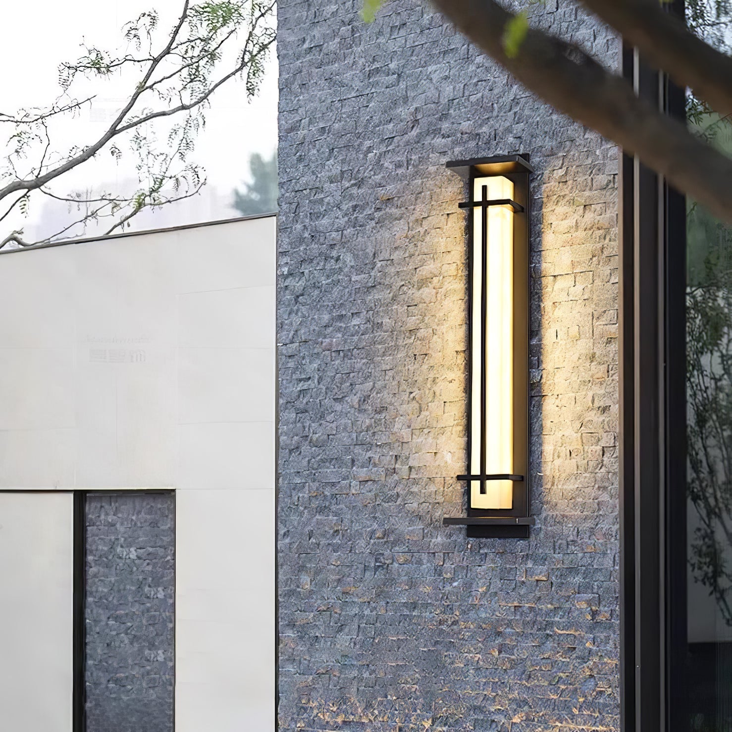 Monolith Square Alabaster Outdoor Wall Light IP65 for Villa and Garden