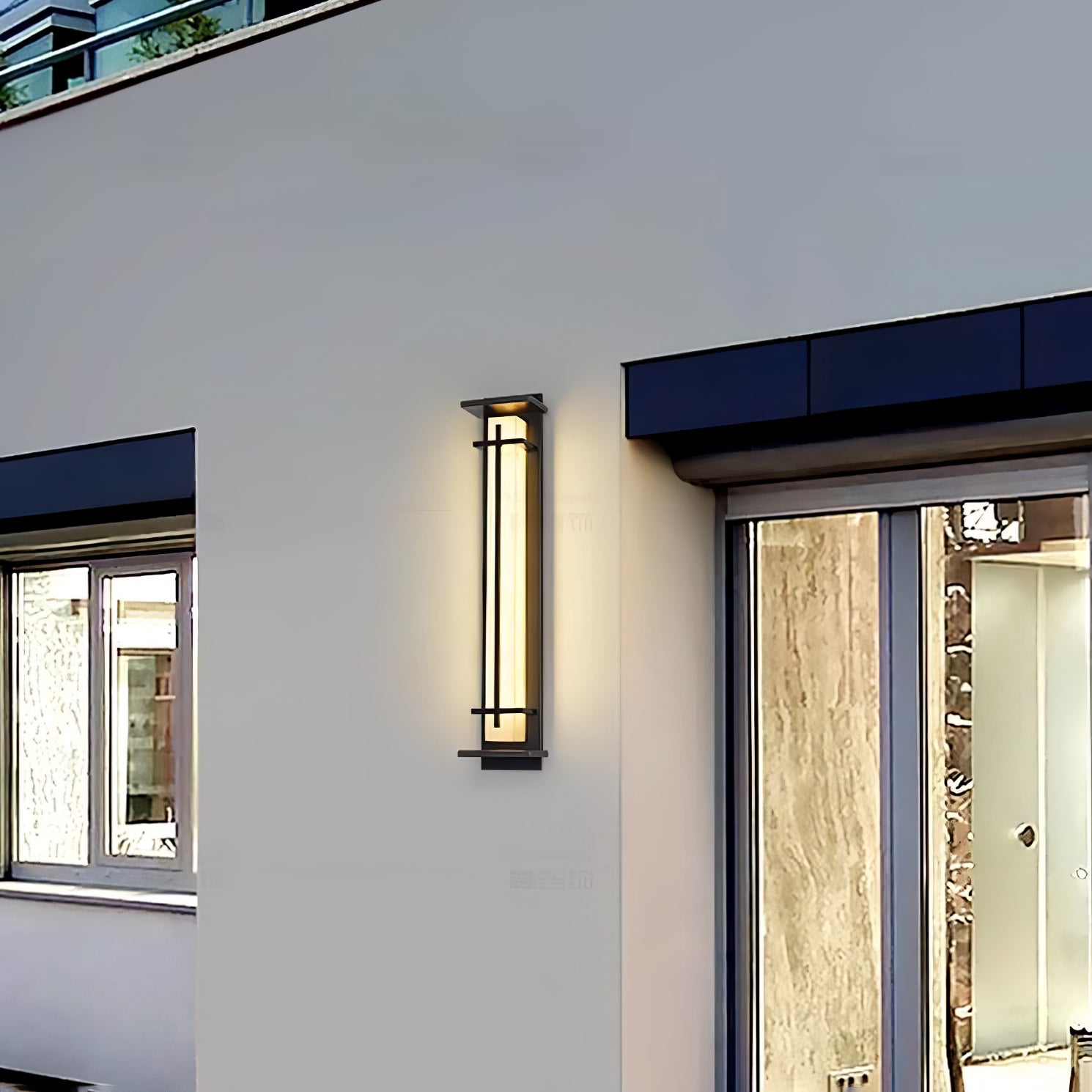 Monolith Square Alabaster Outdoor Wall Light IP65 for Villa and Garden