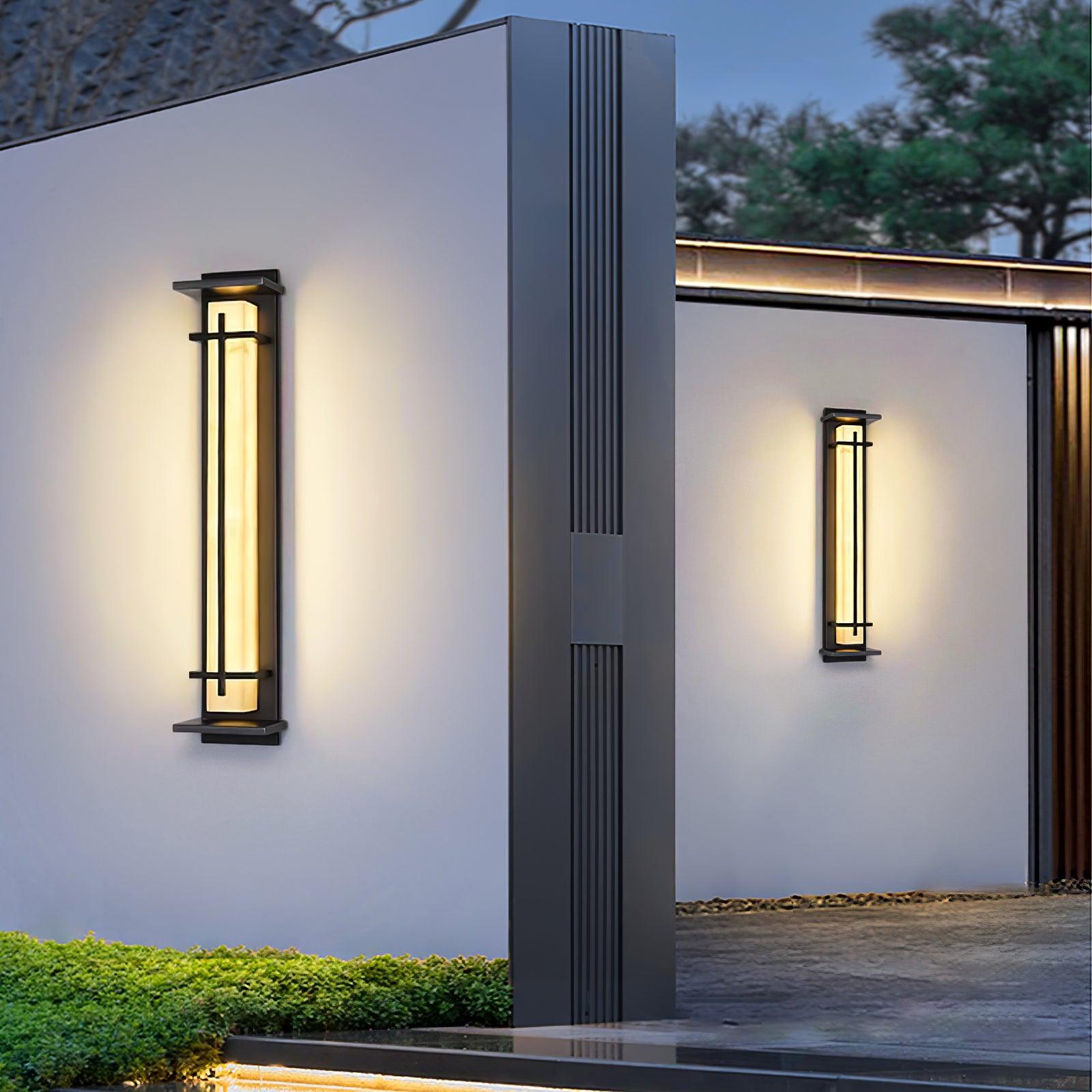 Monolith Square Alabaster Outdoor Wall Light IP65 for Villa and Garden