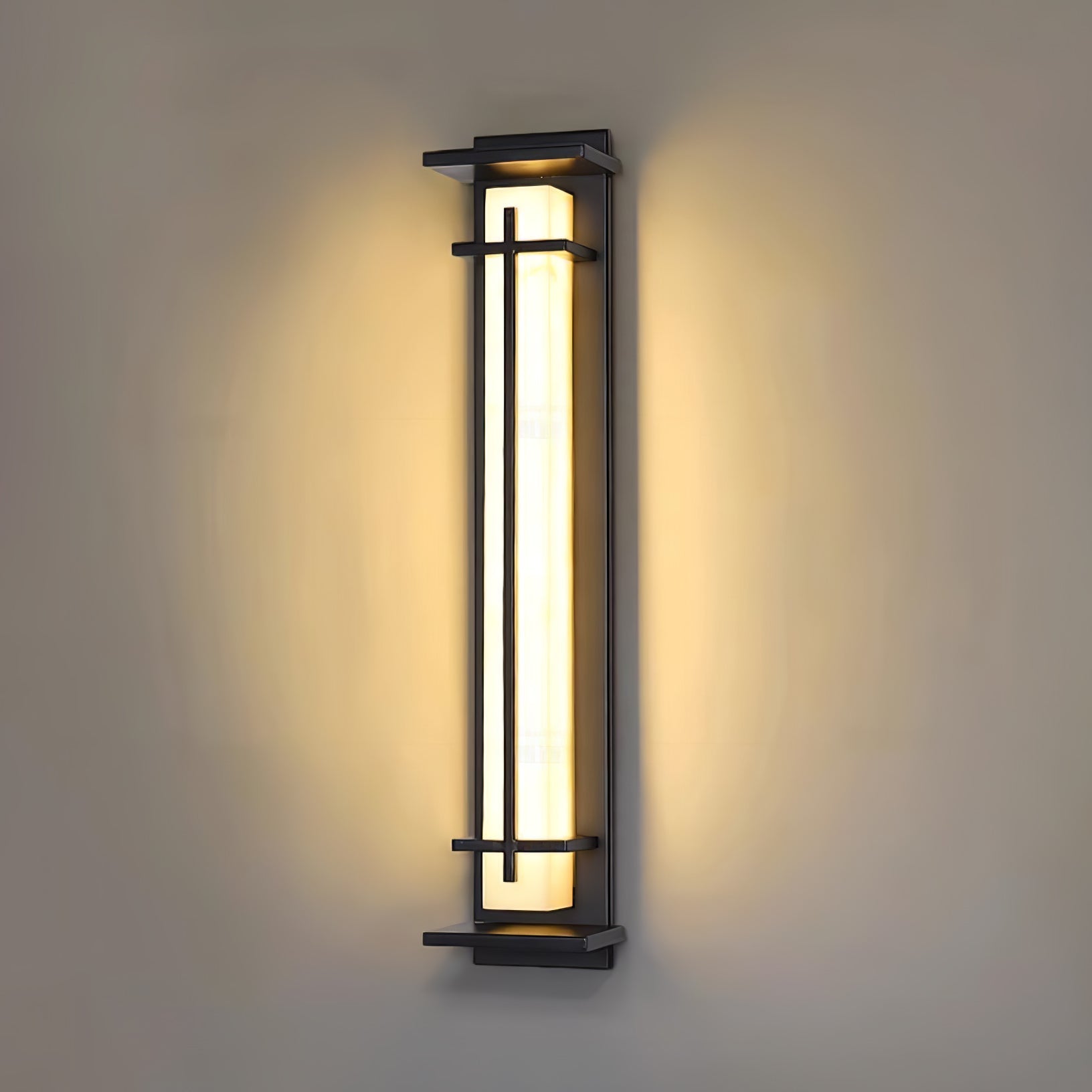 Monolith Square Alabaster Outdoor Wall Light IP65 for Villa and Garden
