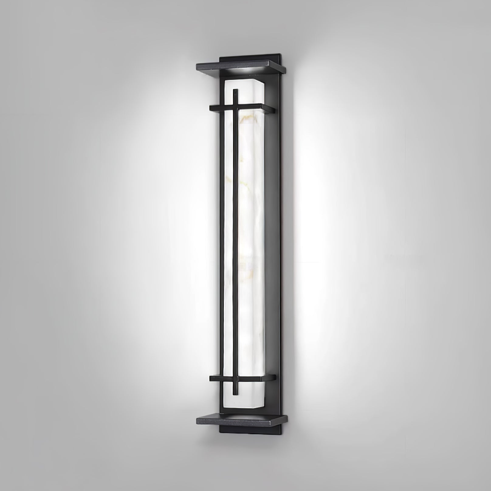 Monolith Square Alabaster Outdoor Wall Light IP65 for Villa and Garden