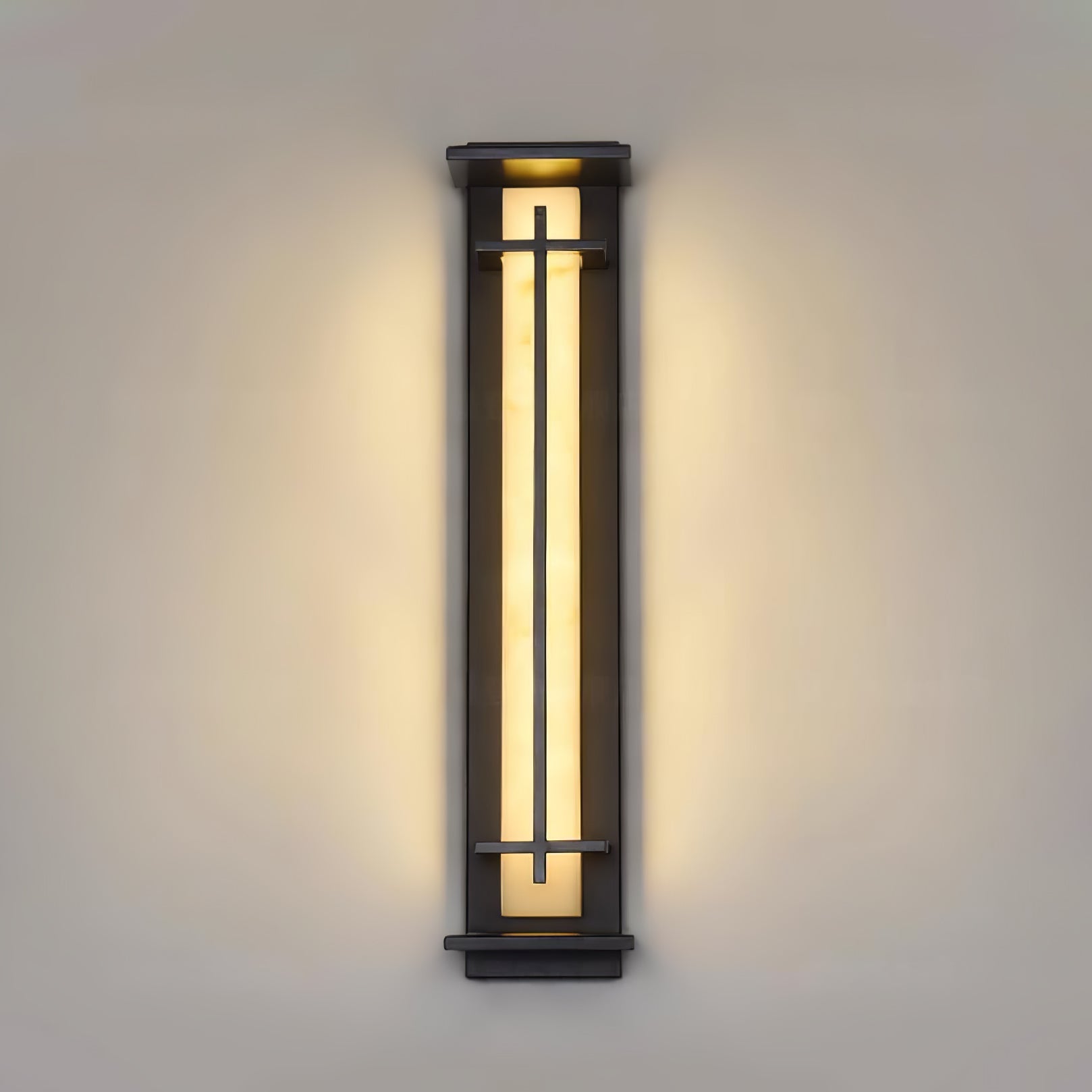 Monolith Square Alabaster Outdoor Wall Light IP65 for Villa and Garden