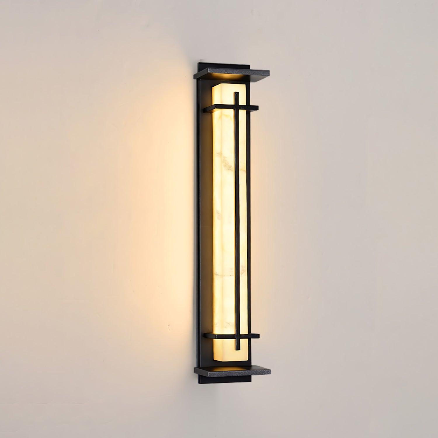 Monolith Square Alabaster Outdoor Wall Light IP65 for Villa and Garden