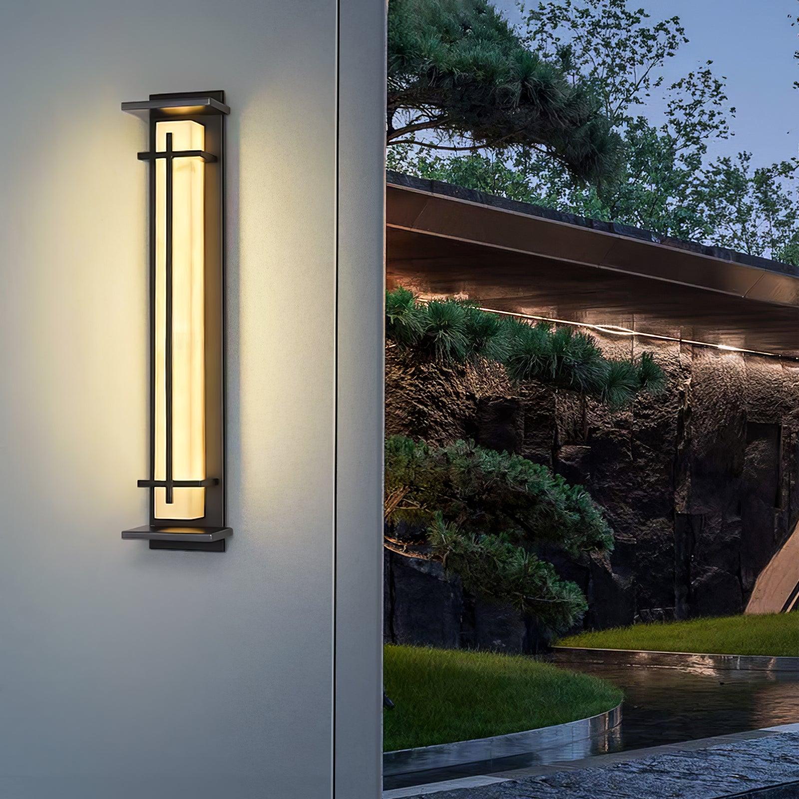 Monolith Square Alabaster Outdoor Wall Light IP65 for Villa and Garden
