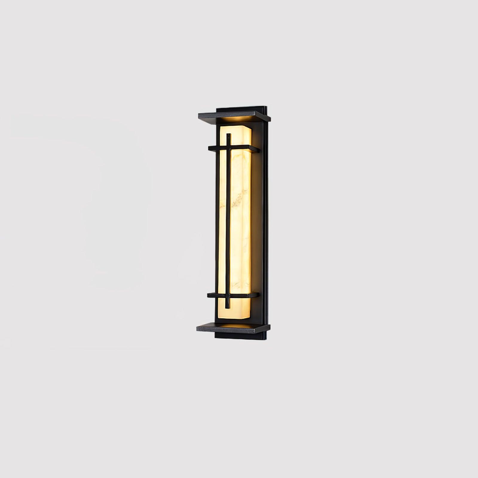 Monolith Square Alabaster Outdoor Wall Light IP65 for Villa and Garden