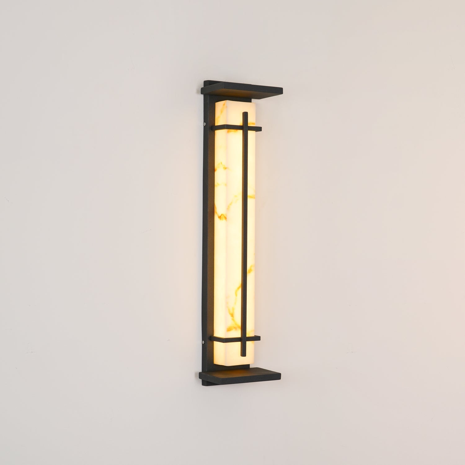 Monolith Square Alabaster Outdoor Wall Light IP65 for Villa and Garden