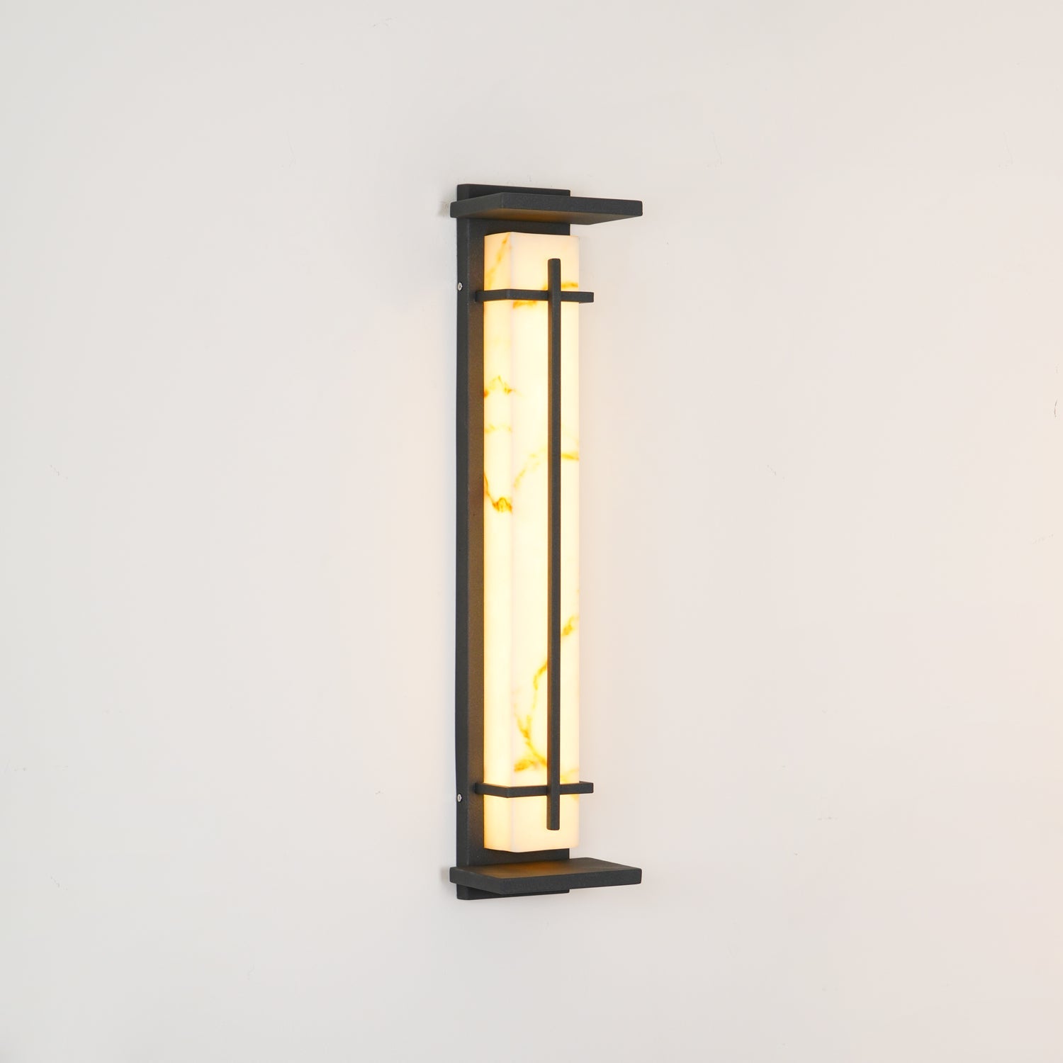 Monolith Square Alabaster Outdoor Wall Light IP65 for Villa and Garden