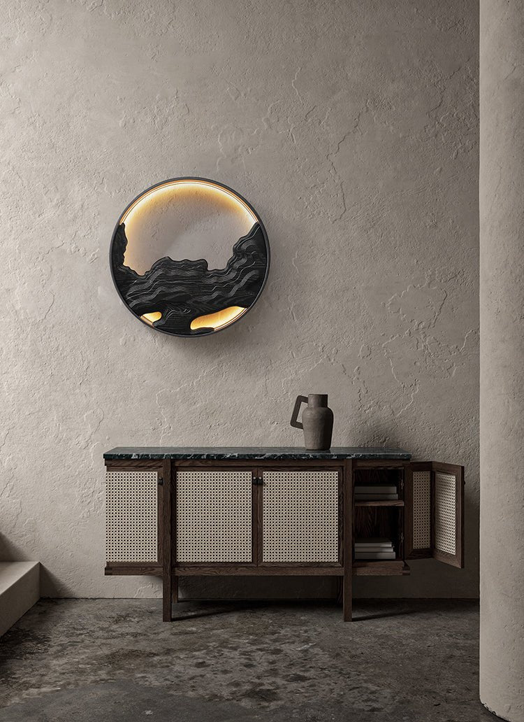 Terrain Modern Wood LED Wall Light for Living Room & Hallway