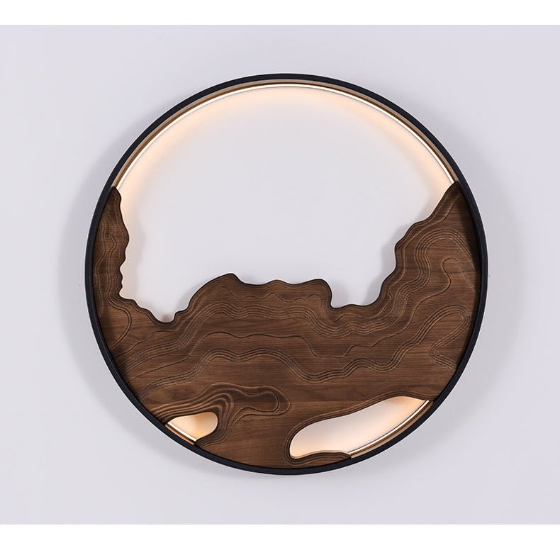 Terrain Modern Wood LED Wall Light for Living Room & Hallway