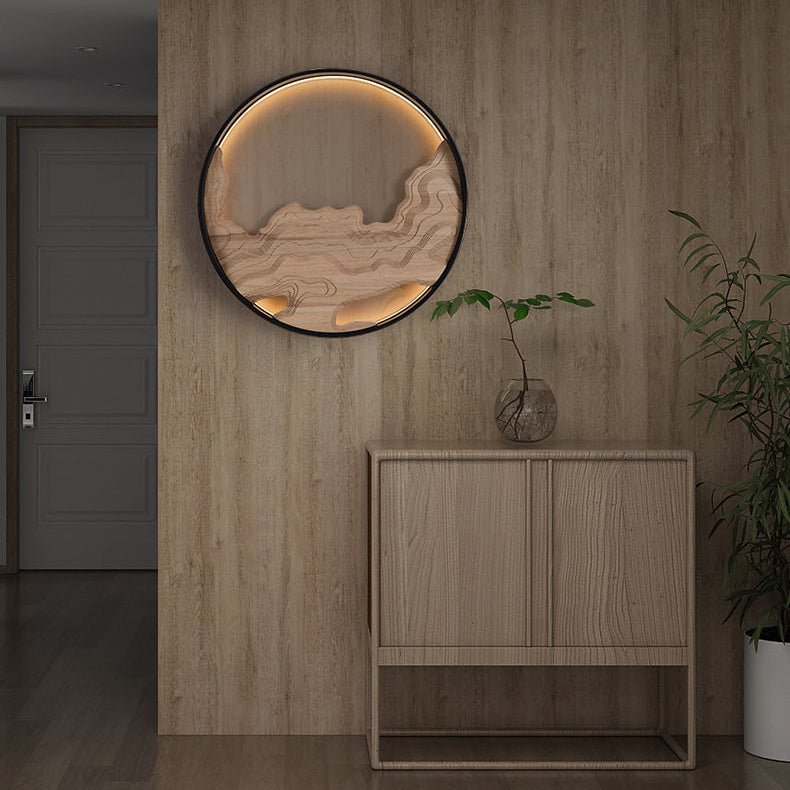 Terrain Modern Wood LED Wall Light for Living Room & Hallway