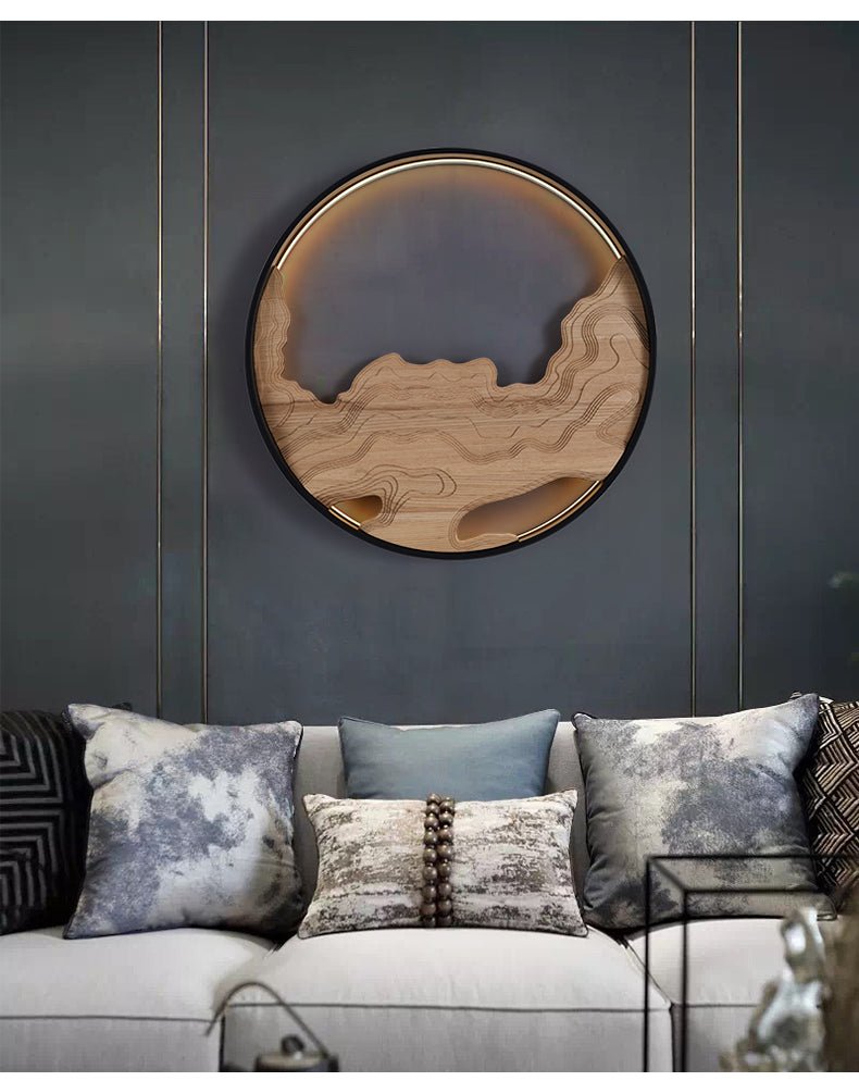 Terrain Modern Wood LED Wall Light for Living Room & Hallway