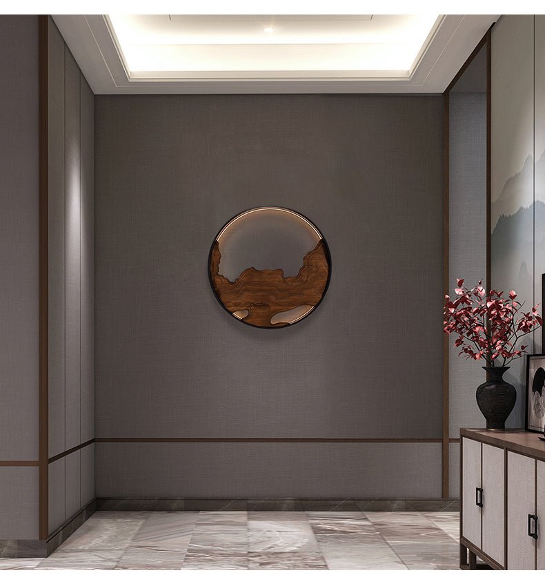 Terrain Modern Wood LED Wall Light for Living Room & Hallway