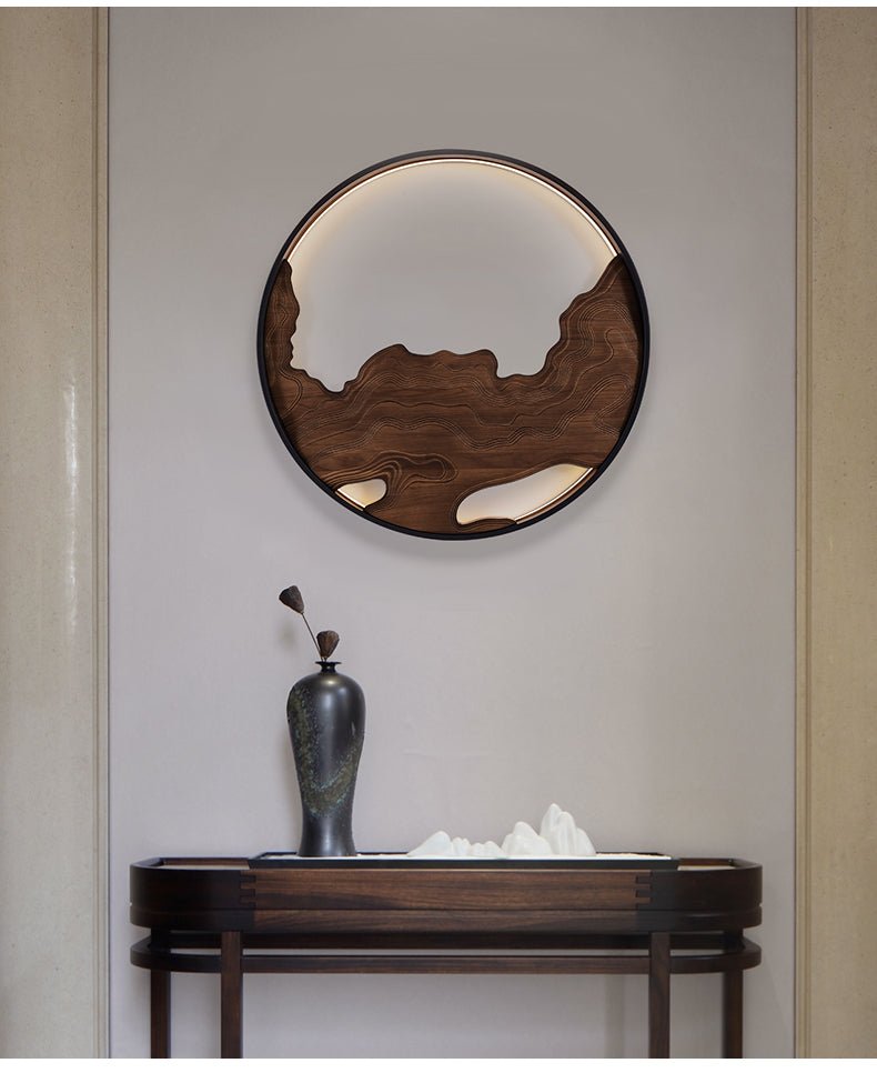 Terrain Modern Wood LED Wall Light for Living Room & Hallway