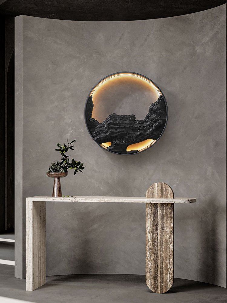 Terrain Modern Wood LED Wall Light for Living Room & Hallway