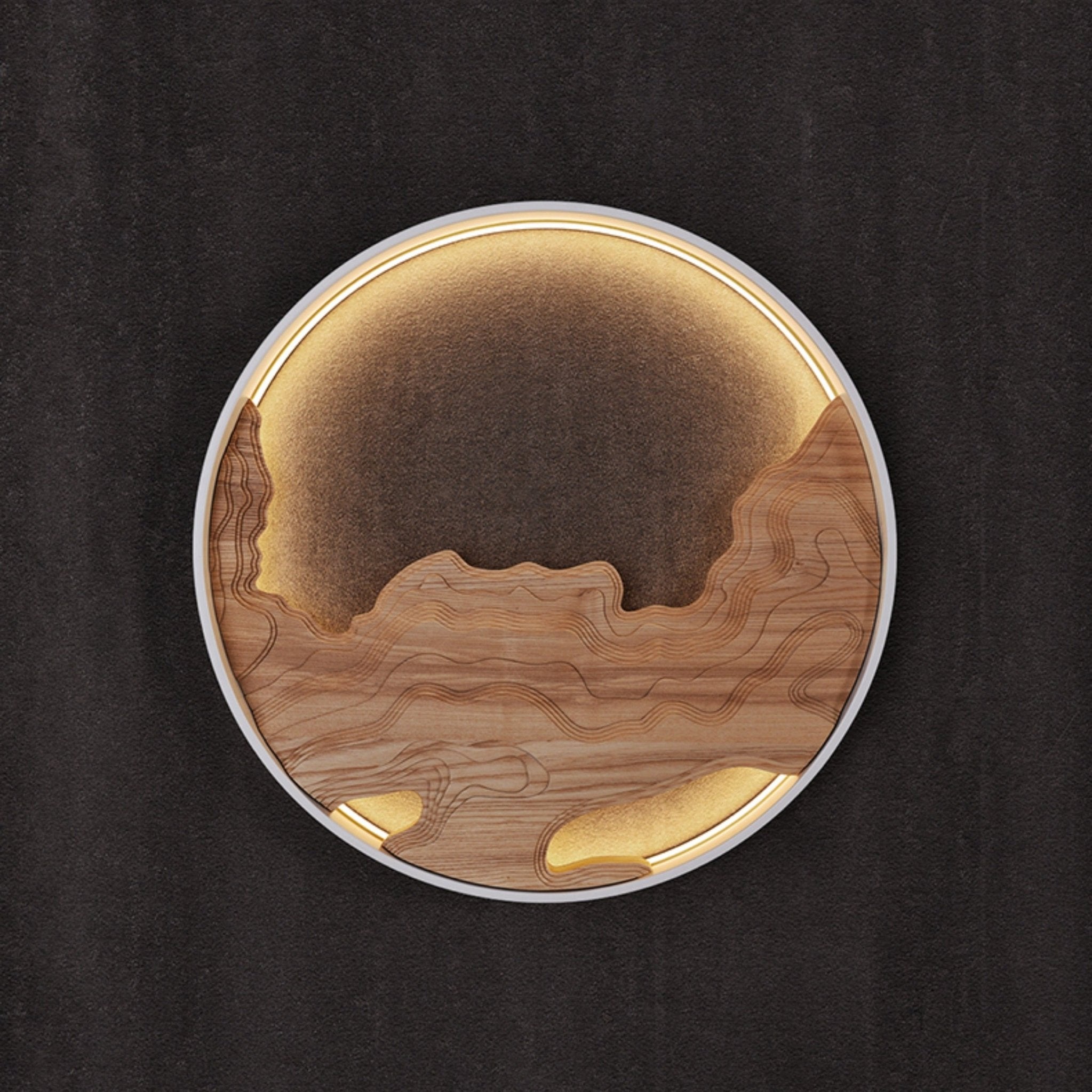 Terrain Modern Wood LED Wall Light for Living Room & Hallway