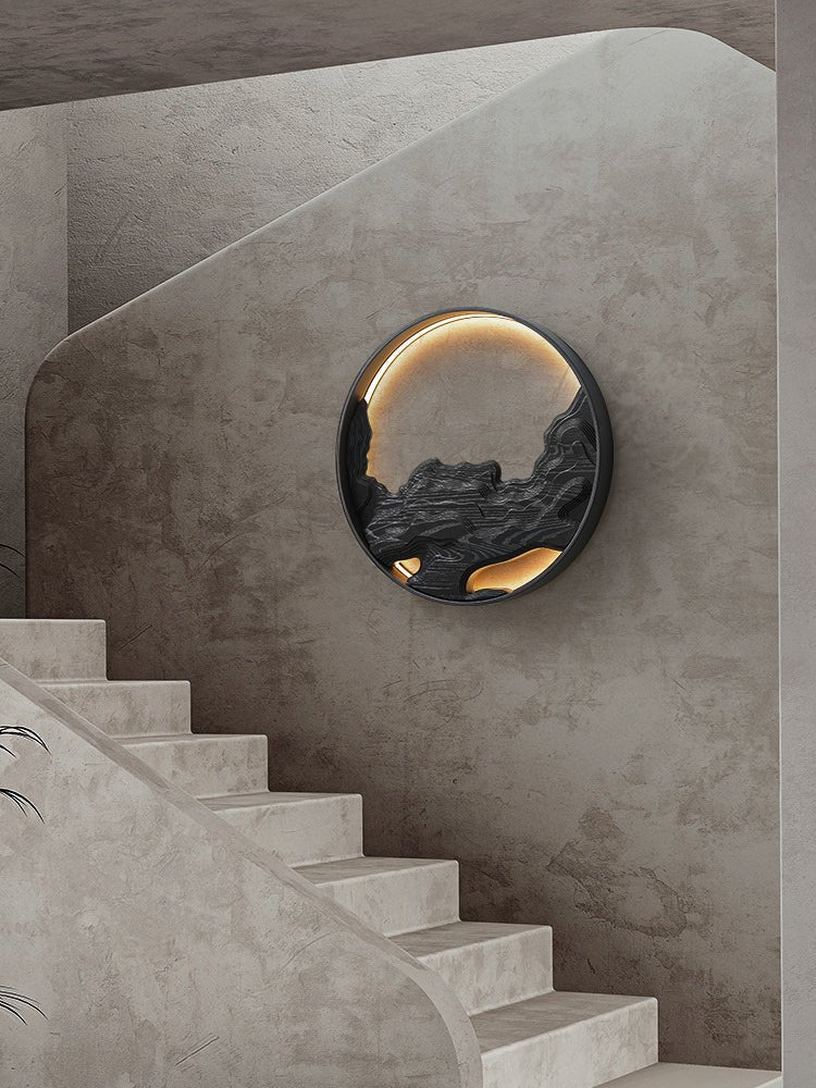 Terrain Modern Wood LED Wall Light for Living Room & Hallway