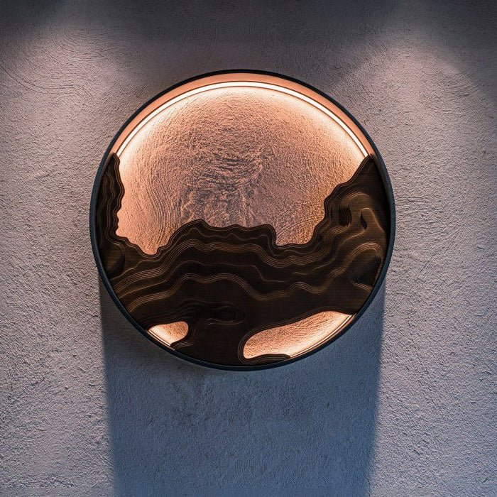 Terrain Modern Wood LED Wall Light for Living Room & Hallway