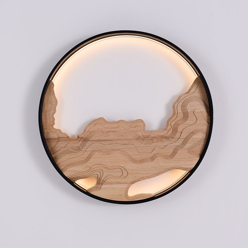 Terrain Modern Wood LED Wall Light for Living Room & Hallway