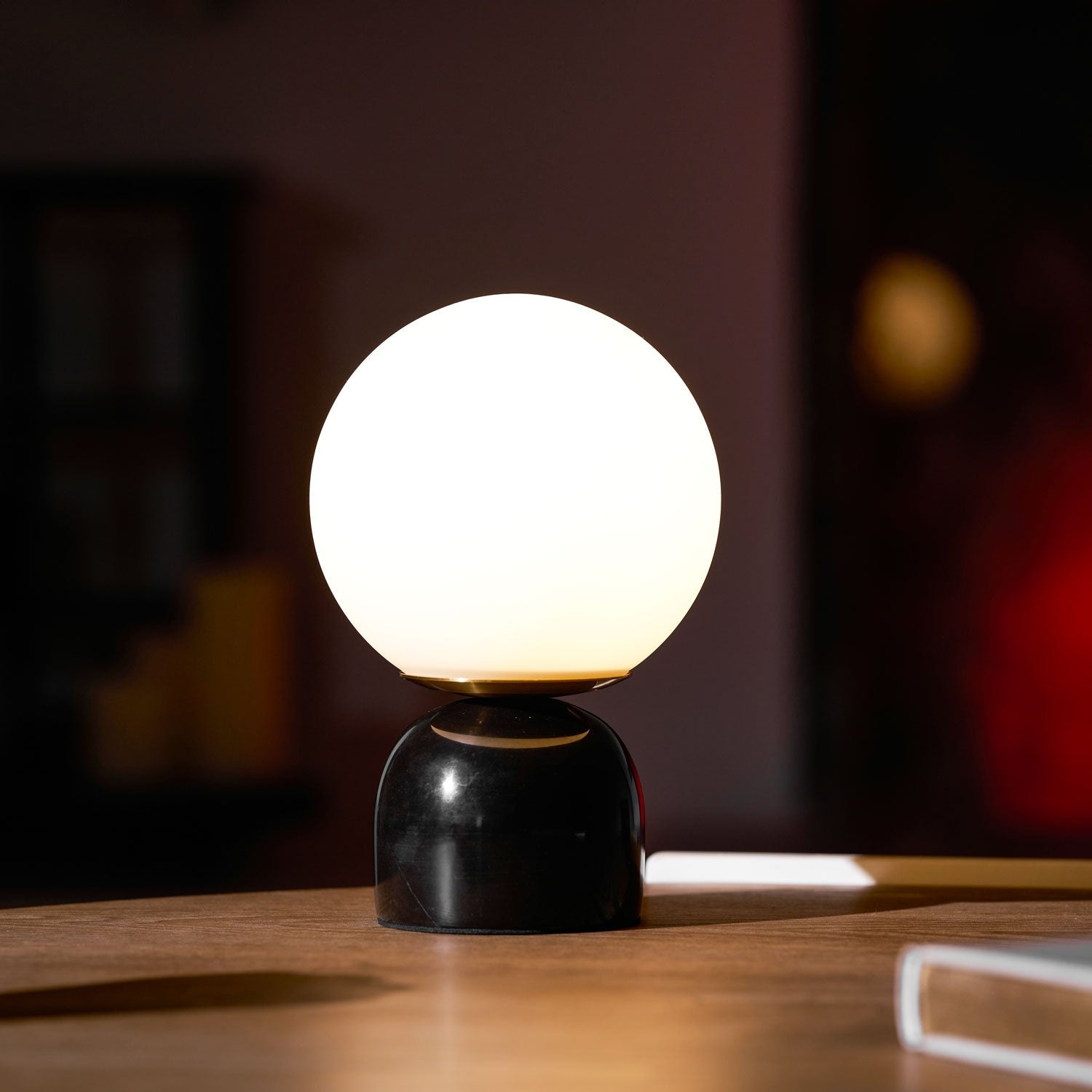Marin Marble Base Glass Globe Table Lamp for Bedroom & Living Room