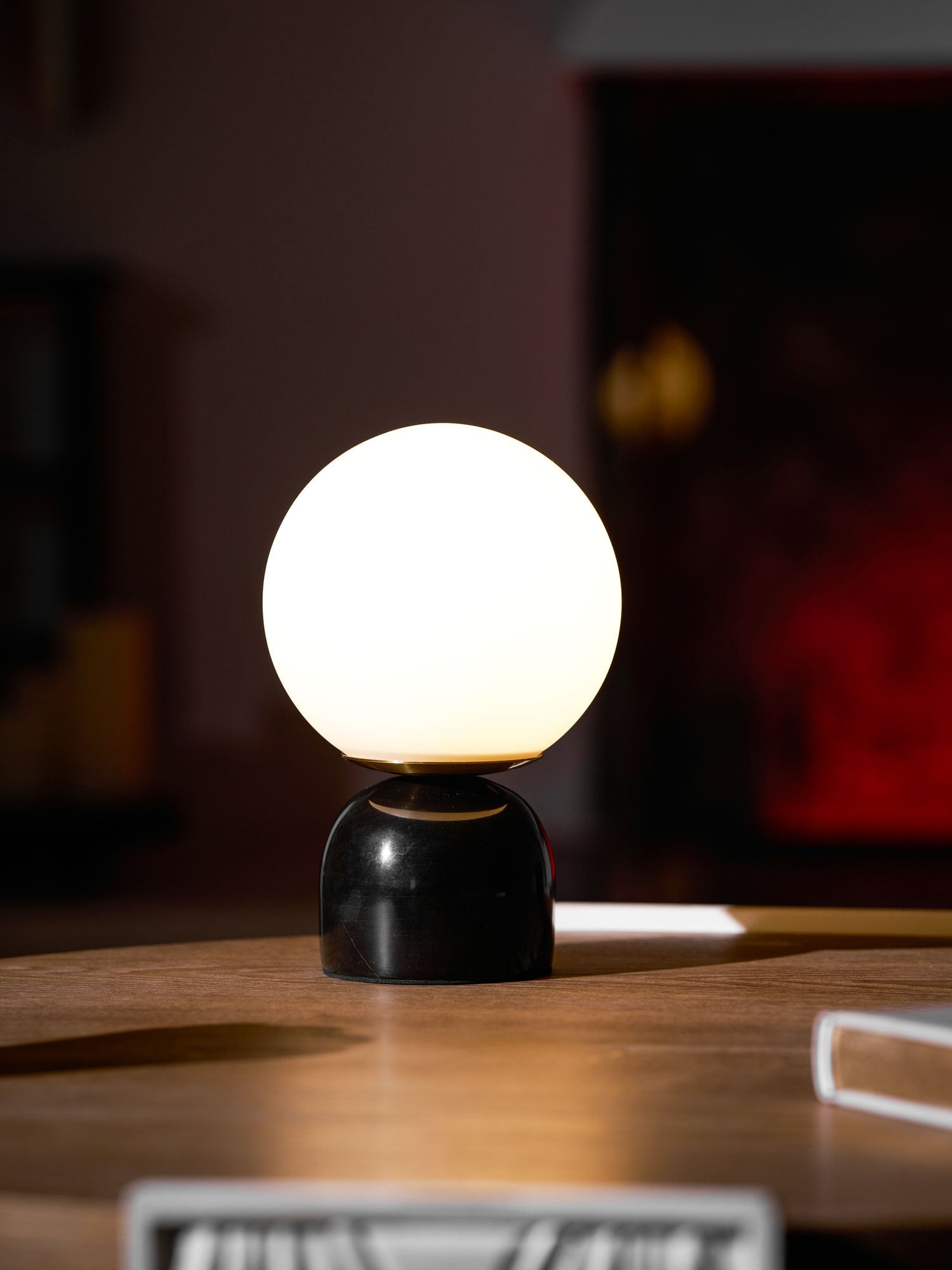 Marin Marble Base Glass Globe Table Lamp for Bedroom & Living Room