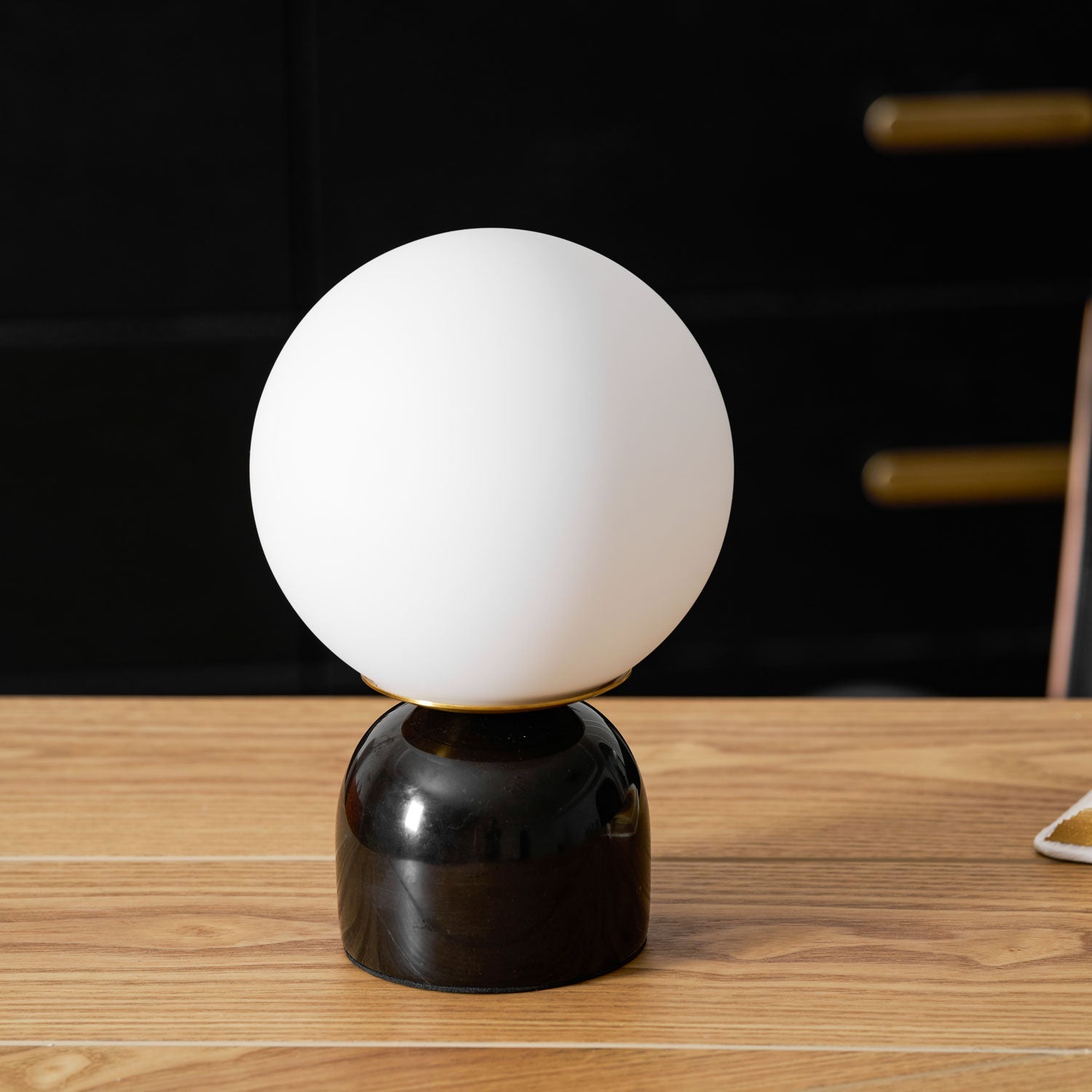 Marin Marble Base Glass Globe Table Lamp for Bedroom & Living Room