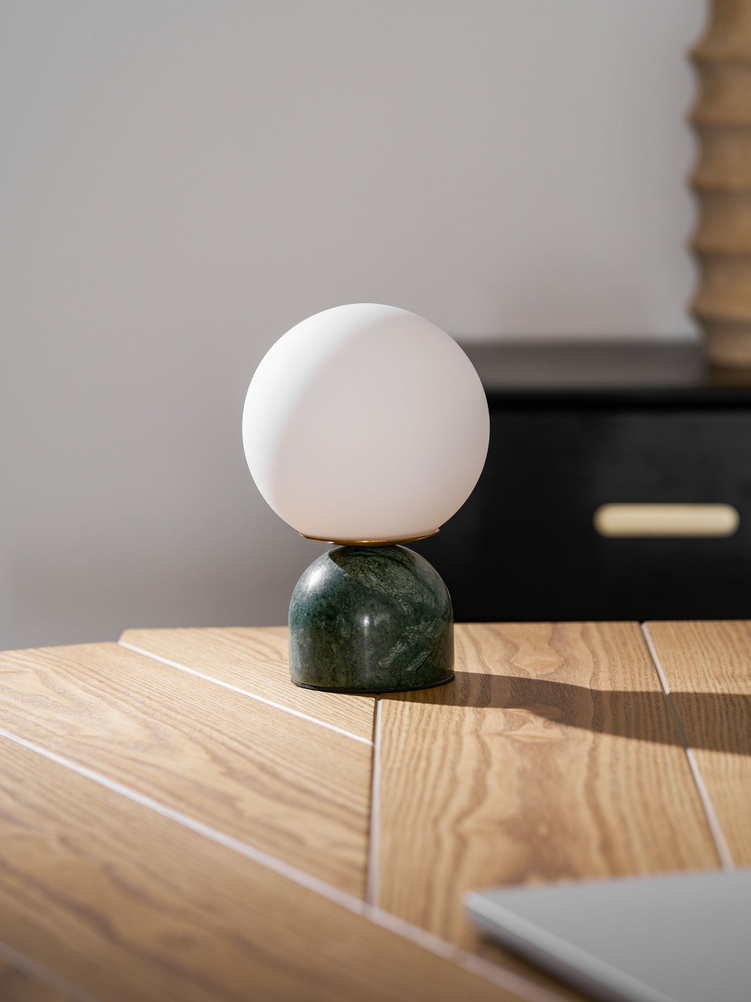 Marin Marble Base Glass Globe Table Lamp for Bedroom & Living Room
