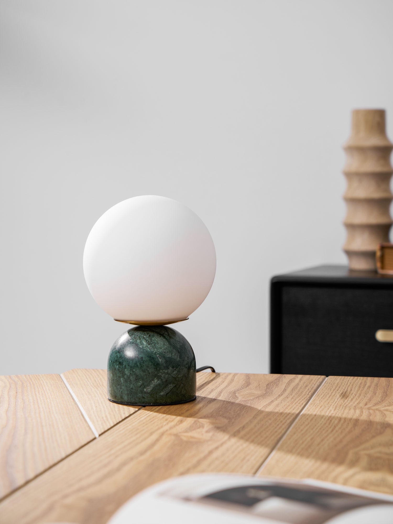 Marin Marble Base Glass Globe Table Lamp for Bedroom & Living Room