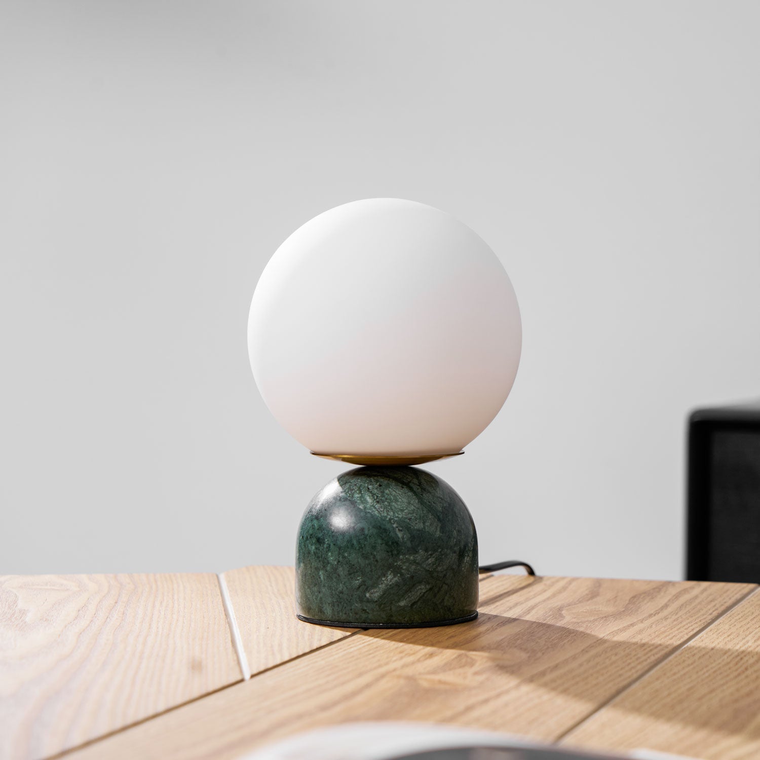Marin Marble Base Glass Globe Table Lamp for Bedroom & Living Room