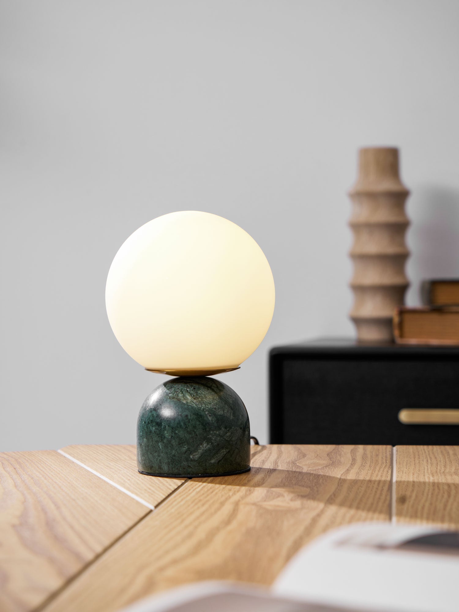 Marin Marble Base Glass Globe Table Lamp for Bedroom & Living Room