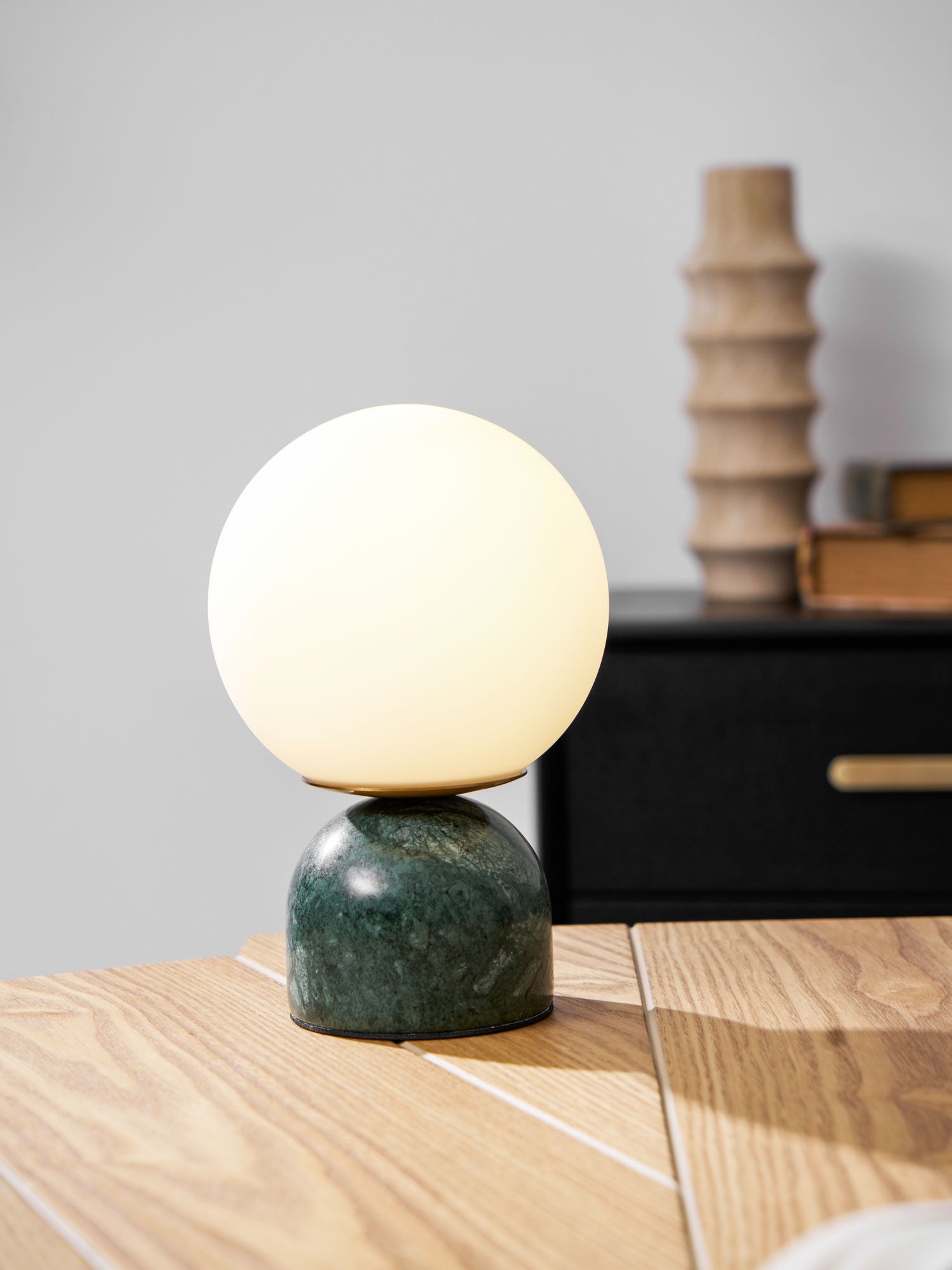 Marin Marble Base Glass Globe Table Lamp for Bedroom & Living Room