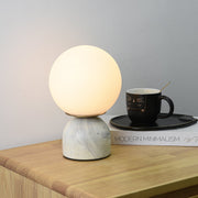 Marin Marble Base Glass Globe Table Lamp for Bedroom & Living Room
