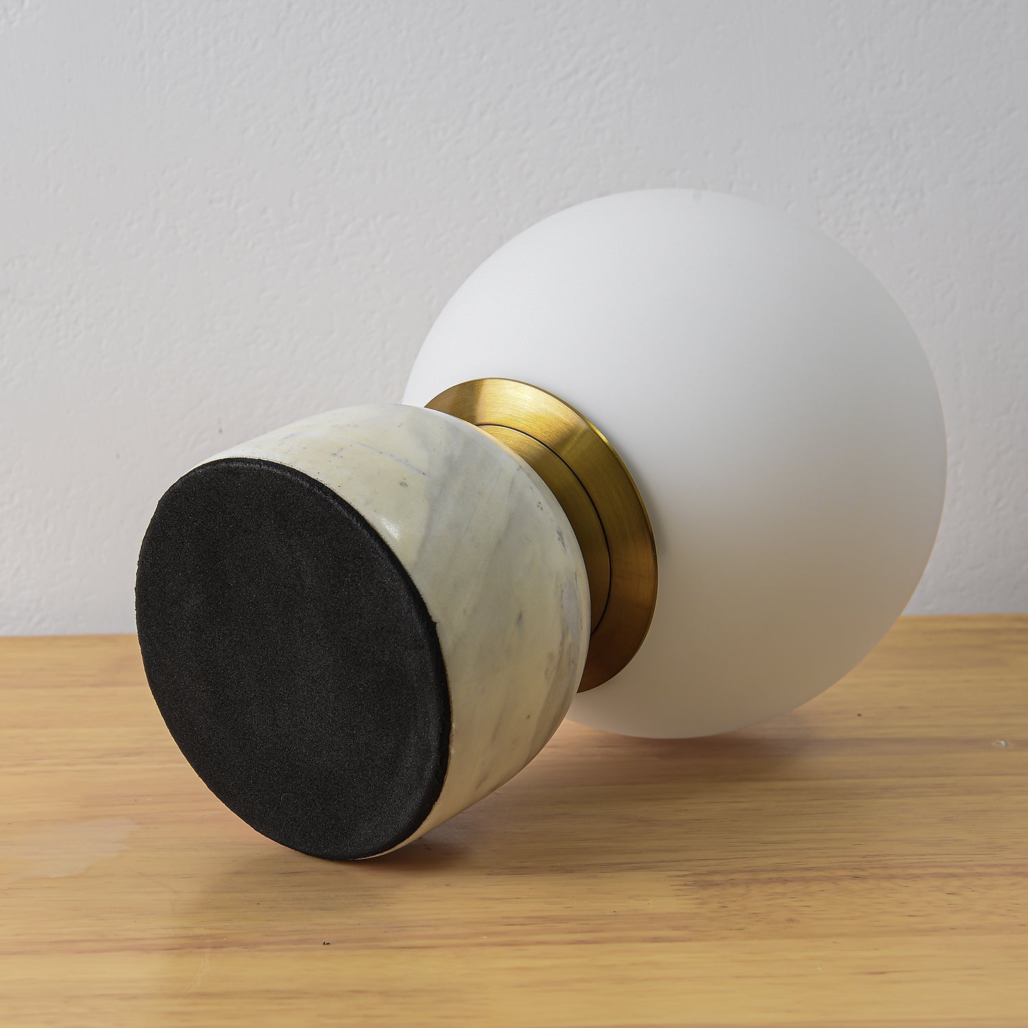 Marin Marble Base Glass Globe Table Lamp for Bedroom & Living Room