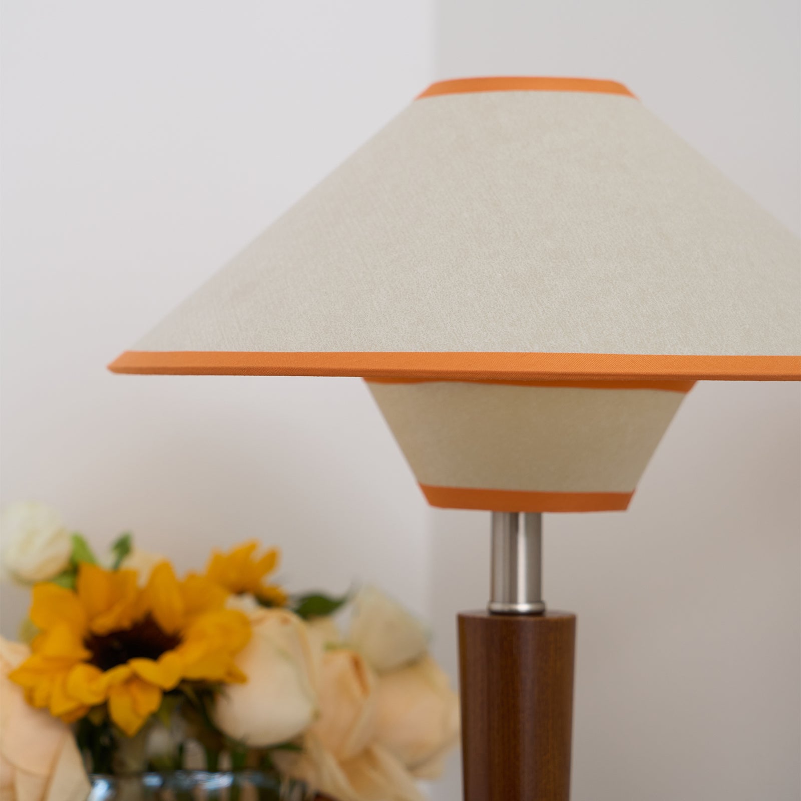 Alden Wood and Metal Fabric Shade Bedside Table Lamp for Living Rooms