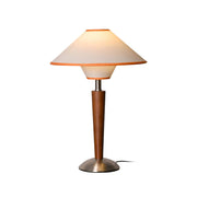 Alden Wood and Metal Fabric Shade Bedside Table Lamp for Living Rooms