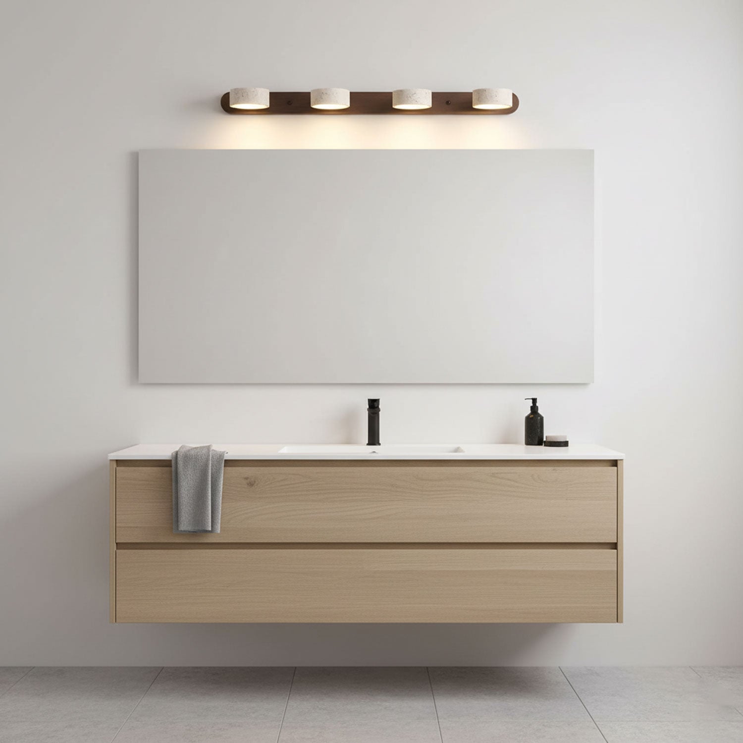 Ambra Natural Travertine Dimmable Wall Sconce for Bedroom & Hallway