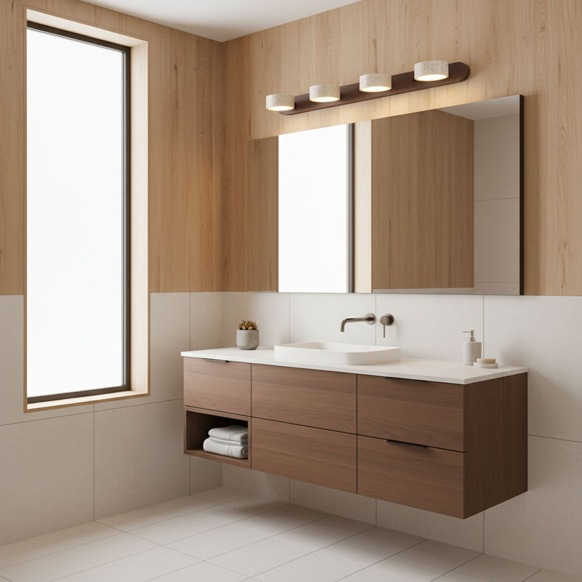 Ambra Natural Travertine Dimmable Wall Sconce for Bedroom & Hallway